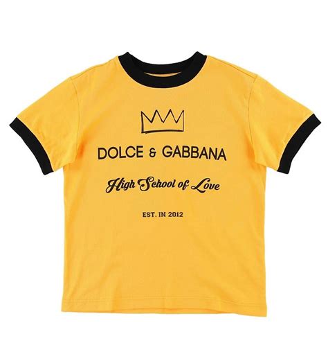 dolce gabbana yellow baseball script t shirt|Dolce & Gabbana jersey t shirts.